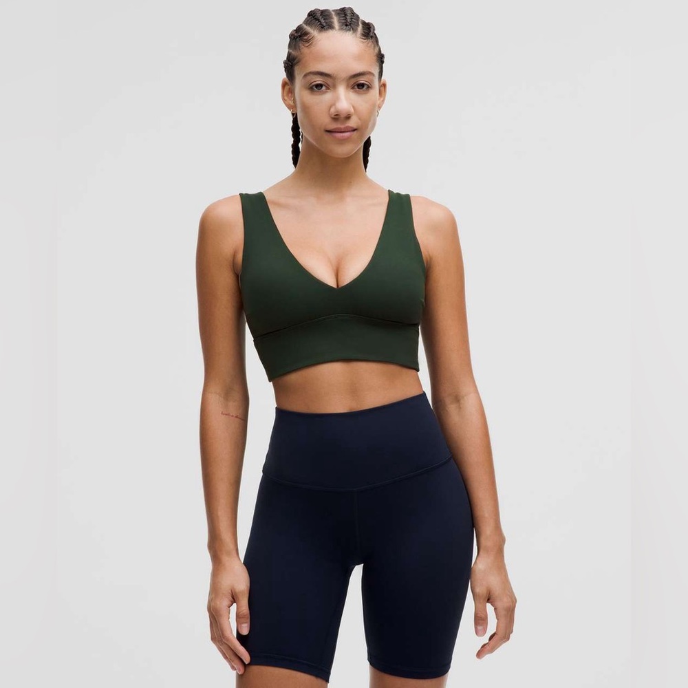 lululemon athletica Deep Green V-Neck Sports Bra